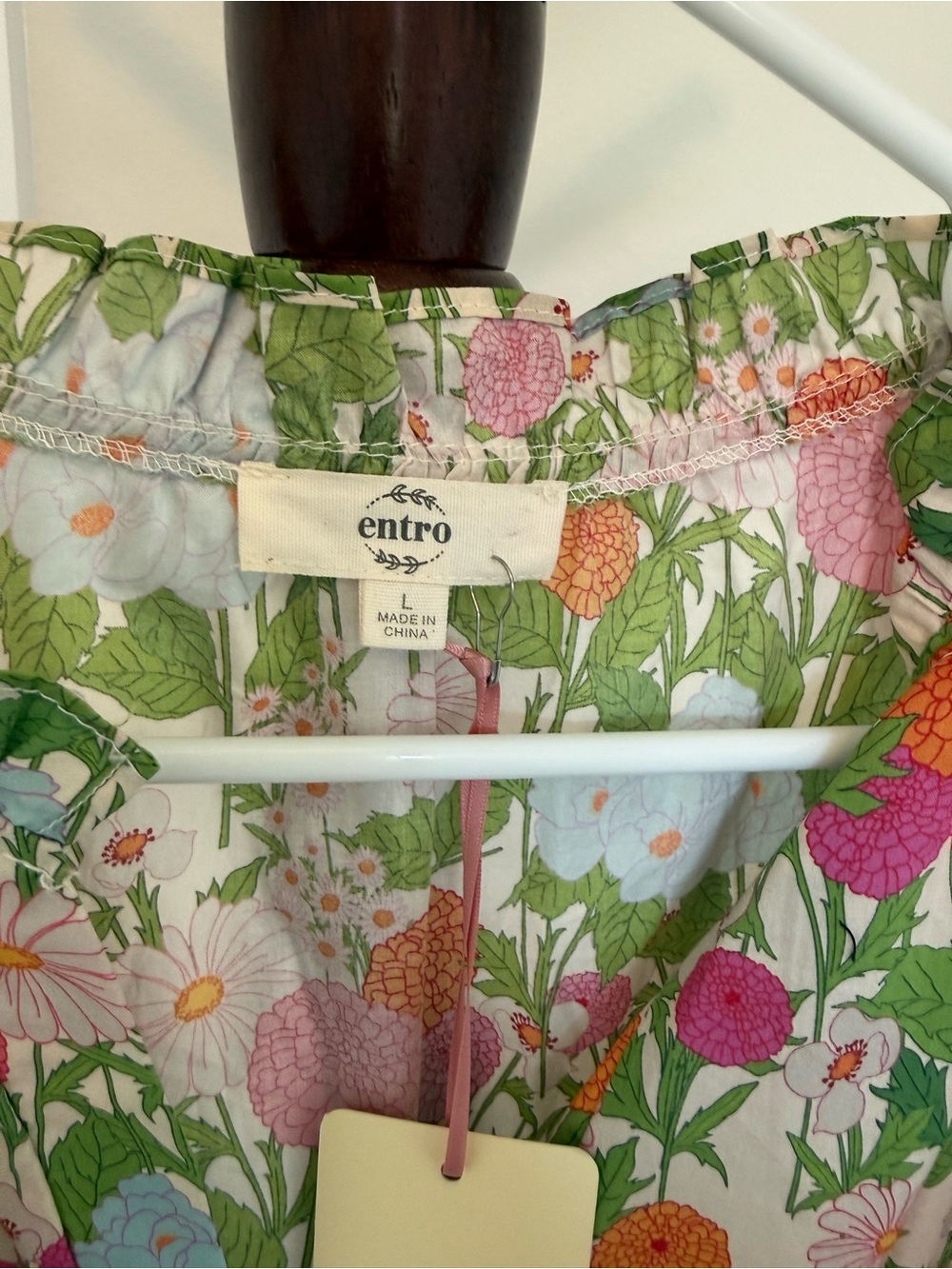 Floral Tiered Maxi Dress in Pink, Green & Blue - Picture 4 of 5